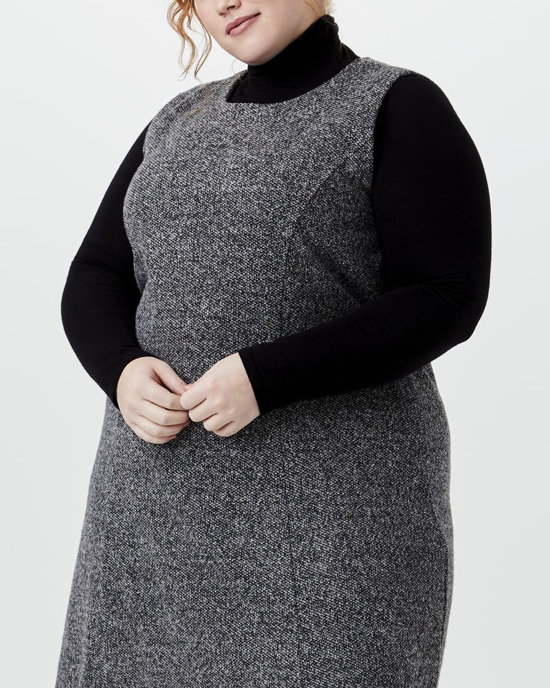 Tessa Plus Size Sleeveless Sheath Dress Black Charcoal Grey